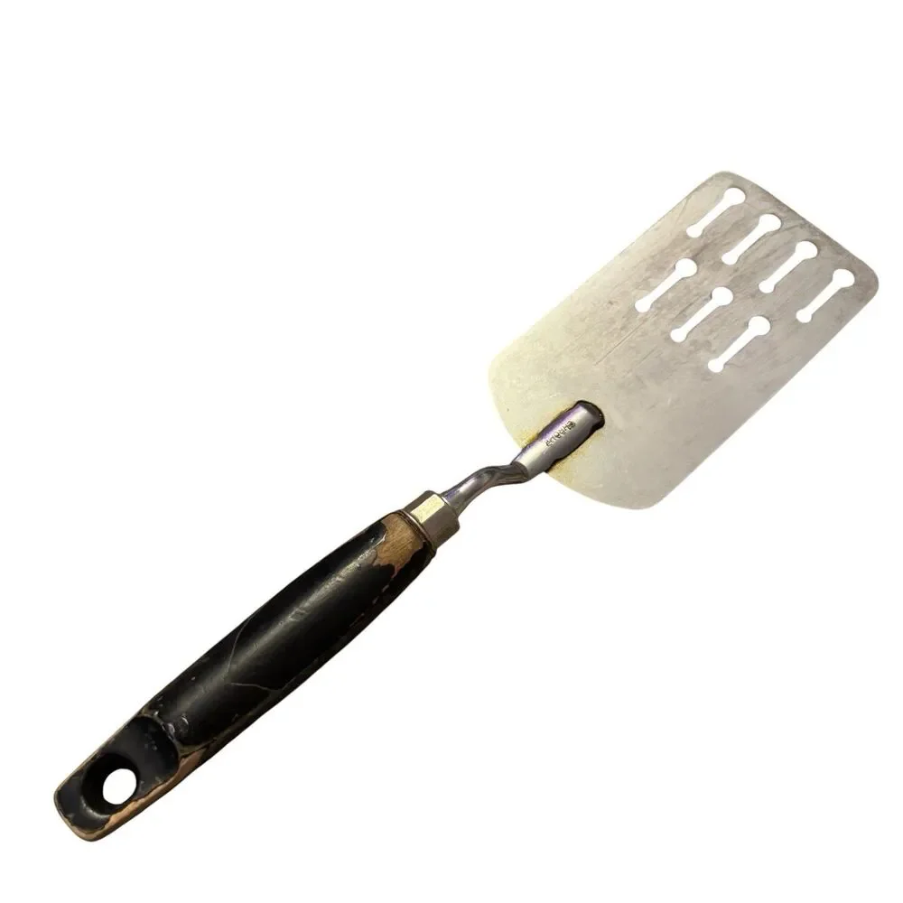 Vtg Ecko Spatula Turner Keyhole Slot Utensil Black Handle‎  Made in USA
